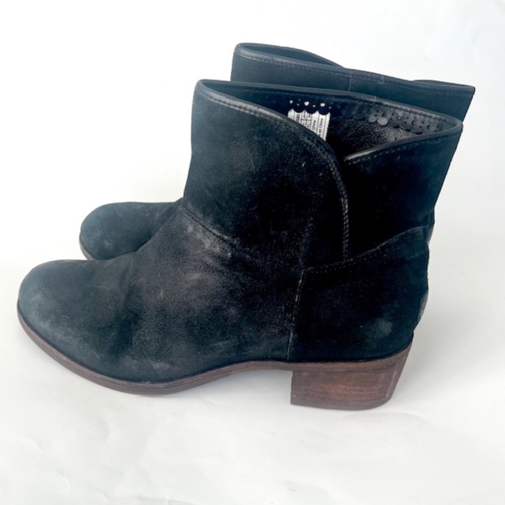 Ugg Black Suede darling Ankle Boots Size 10 - Picture 1 of 5
